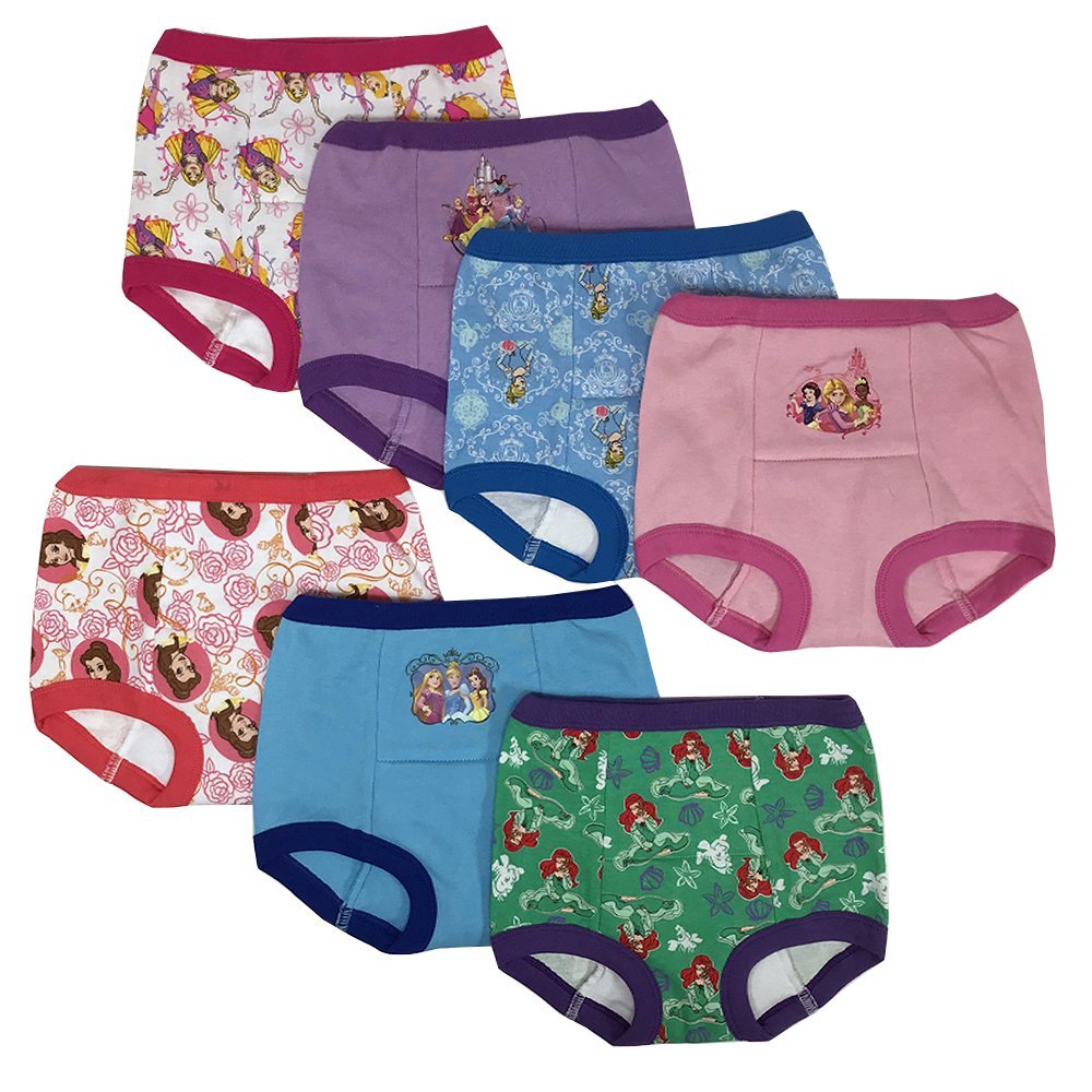 Disney Girls' Toddler Princess 7 Pack Training Pants