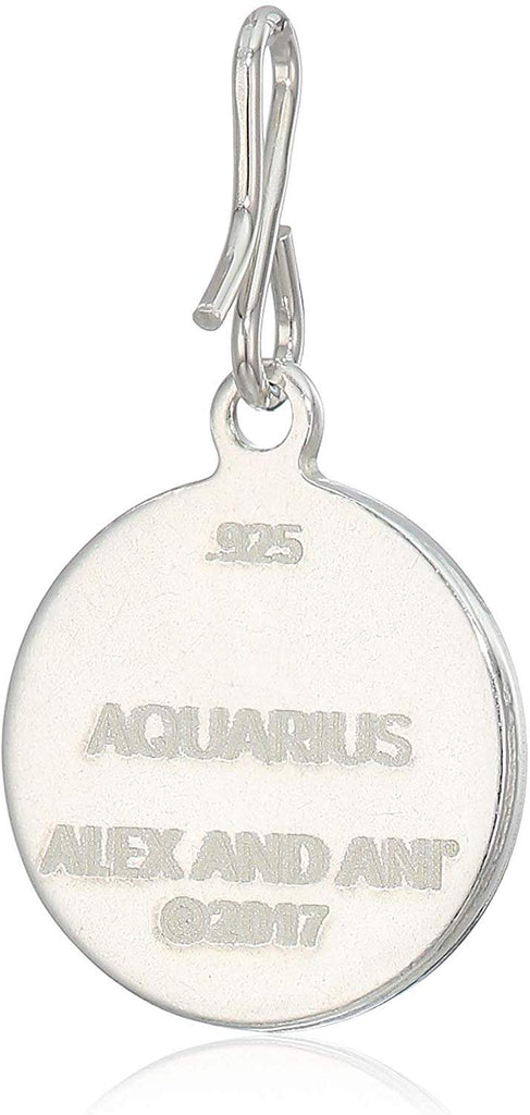 Alex and Ani Women's Etching Charm Aquarius Small Sterling Silver, Expandable