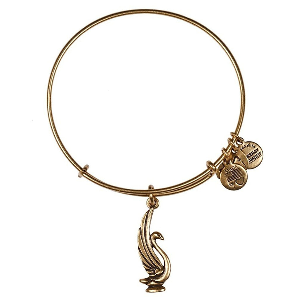 Alex and Ani Swan Charm Expandable Bangle Bar Bracelet