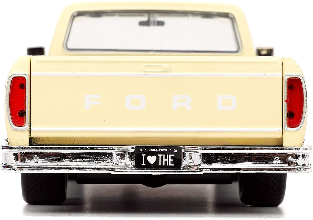 Compatible with 1979 Ford F-150 Pickup Truck Cream I Love 70's 1/24 Diecast Model Car by Jada 31609