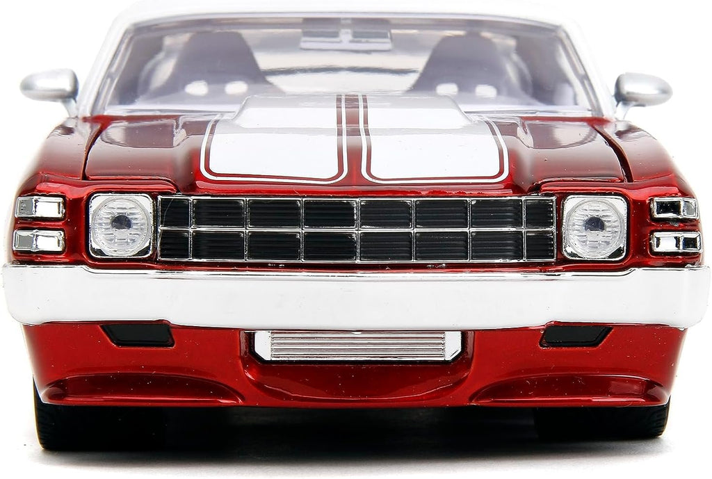 Big Time Muscle 1:24 1971 Chevy Chevelle Die-Cast Car, Toys for Kids and Adults(Red/White)