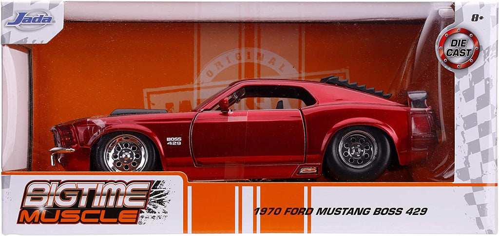 Bigtime Muscle 1:24 1970 Ford Mustang Boss 429 Die-cast Car Candy Red, Toys for Kids and Adults