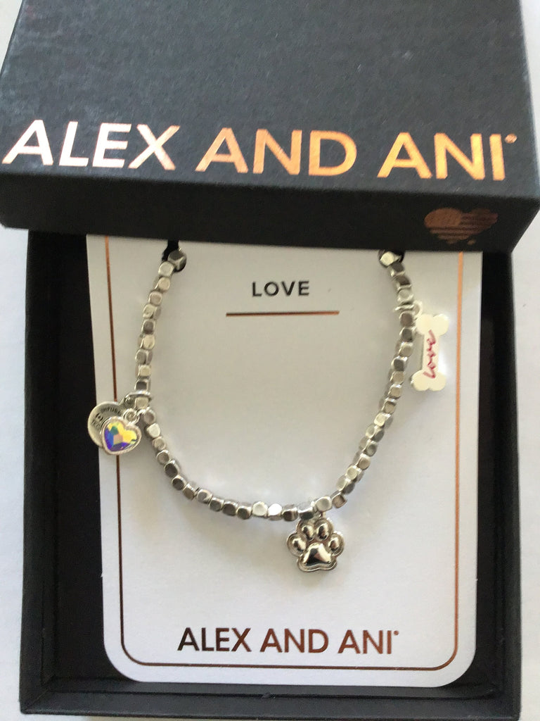 Alex and Ani Prints of Love Multi Charm Stretch Bracelet
