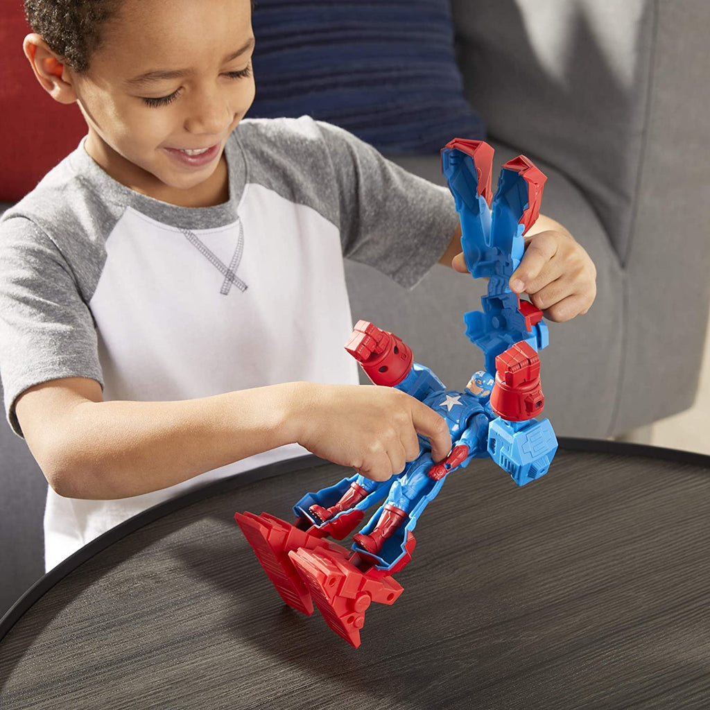 Avengers Marvel Mech Strike 8-inch Super Hero Action Figure Toy Ultimate Mech Suit Captain America, for Kids Ages 4 and Up