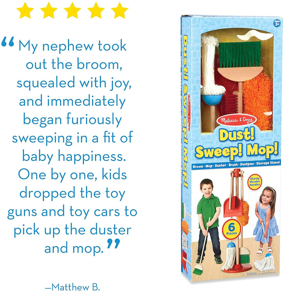 Melissa & Doug Dust! Sweep! Mop! 6-Piece Pretend Play Set