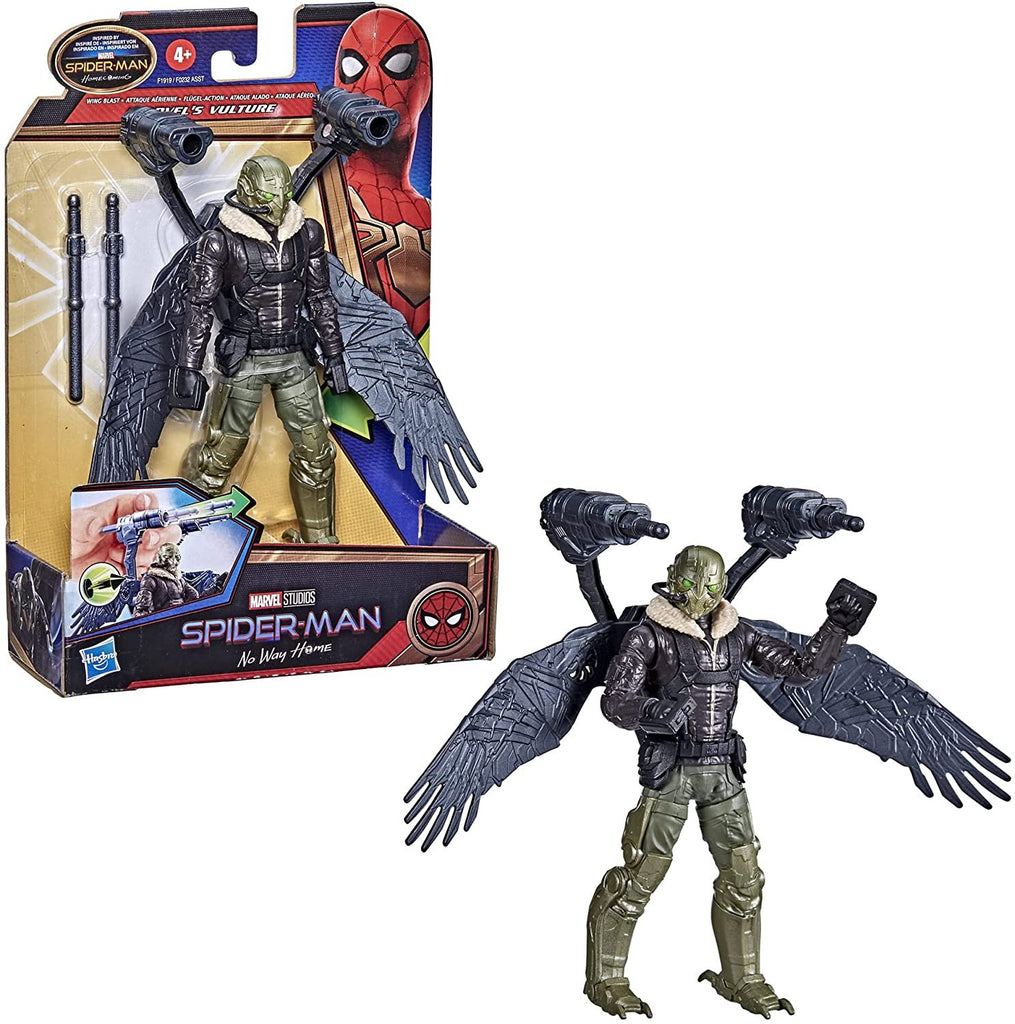 Spider-Man Marvel 6-Inch Deluxe Wing Blast Marvel's Vulture, Movie-Inspired Action Figure Toy, Blasts Included Projectiles, Ages 4 and Up