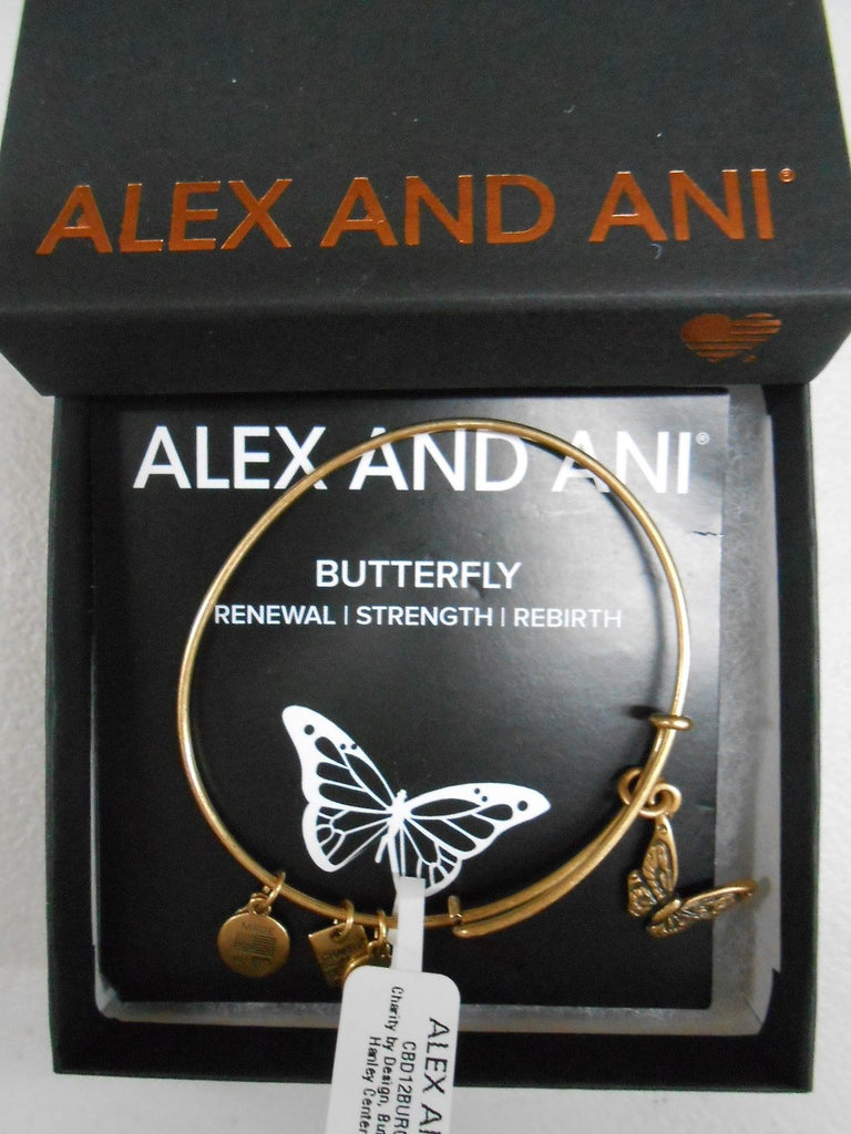 Alex and Ani Charity by Design Butterfly Charm Bangle Bracelet, 7.75"