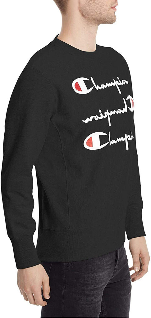 Champion Men's Sweatshirt Basic Reverse Weave Cotton Crew Logo Size Large