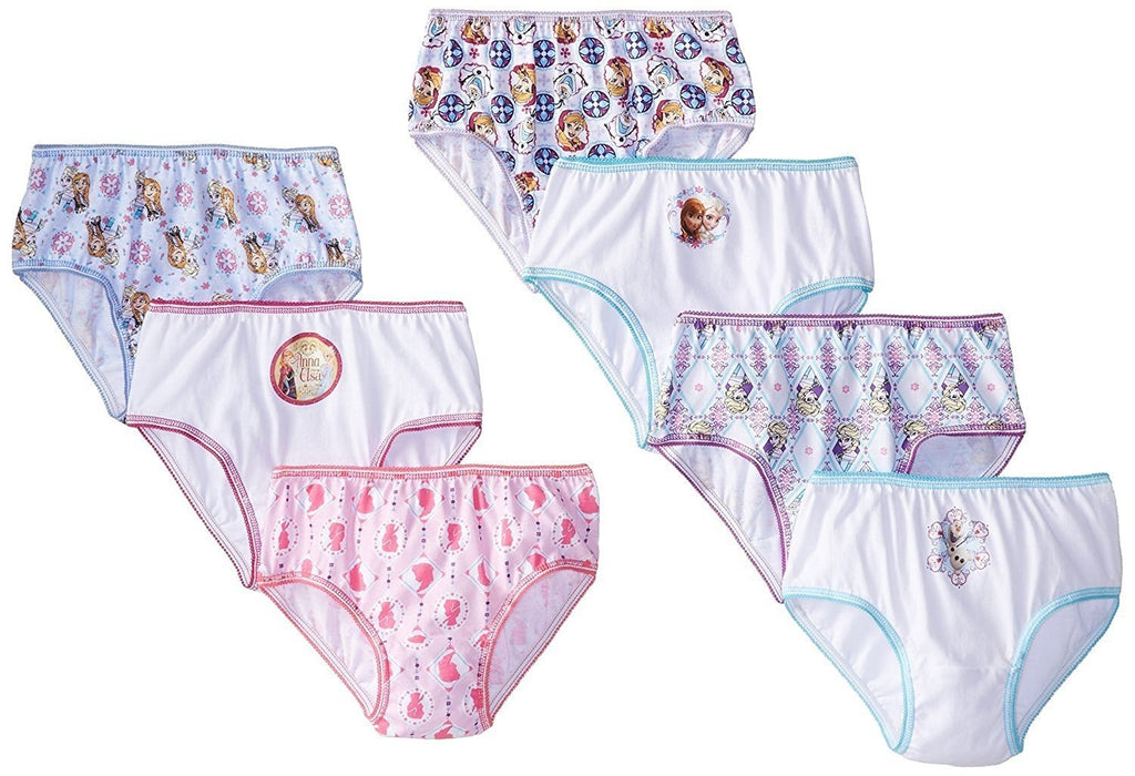 Disney Little Girls' Frozen Panties 7 Pack, Elsa, Anna (2t/3t)