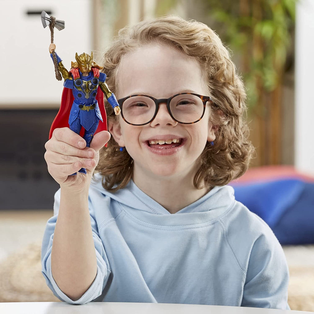 Marvel Studios' Thor: Love and Thunder Thor Toy, 6-Inch-Scale Deluxe Action Figure with Action Feature, Marvel Toys for Kids Ages 4 and Up
