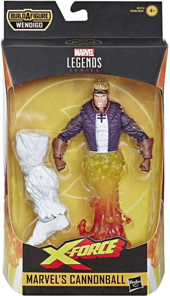 Marvel Classic Hasbro Marvel Legends Series 6" Collectible Action Figure Marvel’s Cannonball Toy (X-Men/X-Force Collection) – with Wendigo Build-A-Figure Part, Brown/A