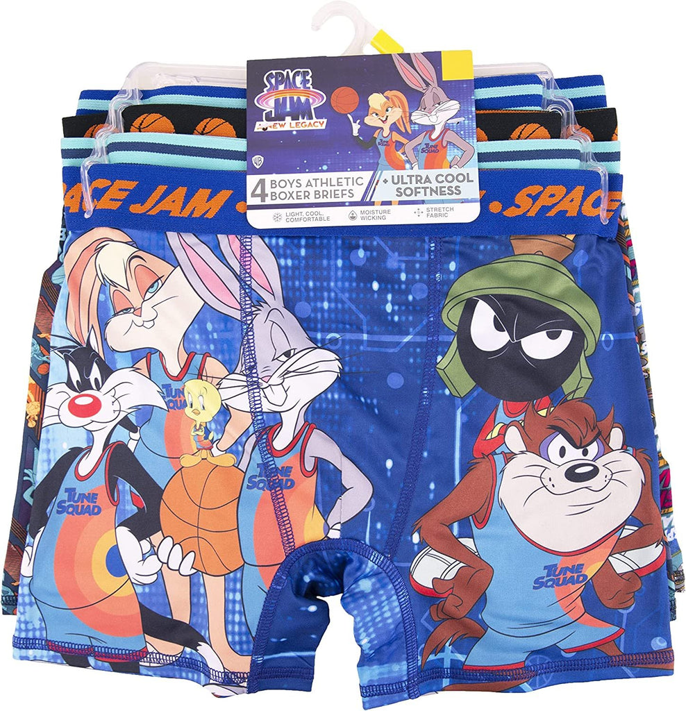 Handcraft Space Jam 4-Pack Athletic Boxer Briefs Spandex Looney Tunes Underwear 8 Assorted