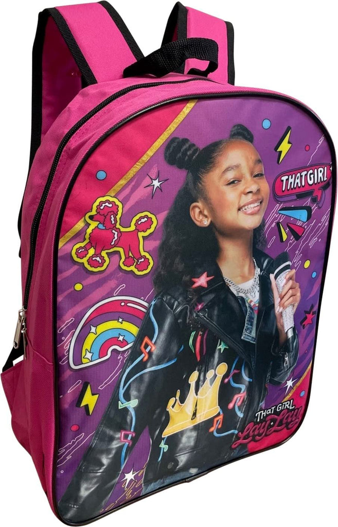 That Girl Lay Lay 15" School Backpack (Pink-Black)