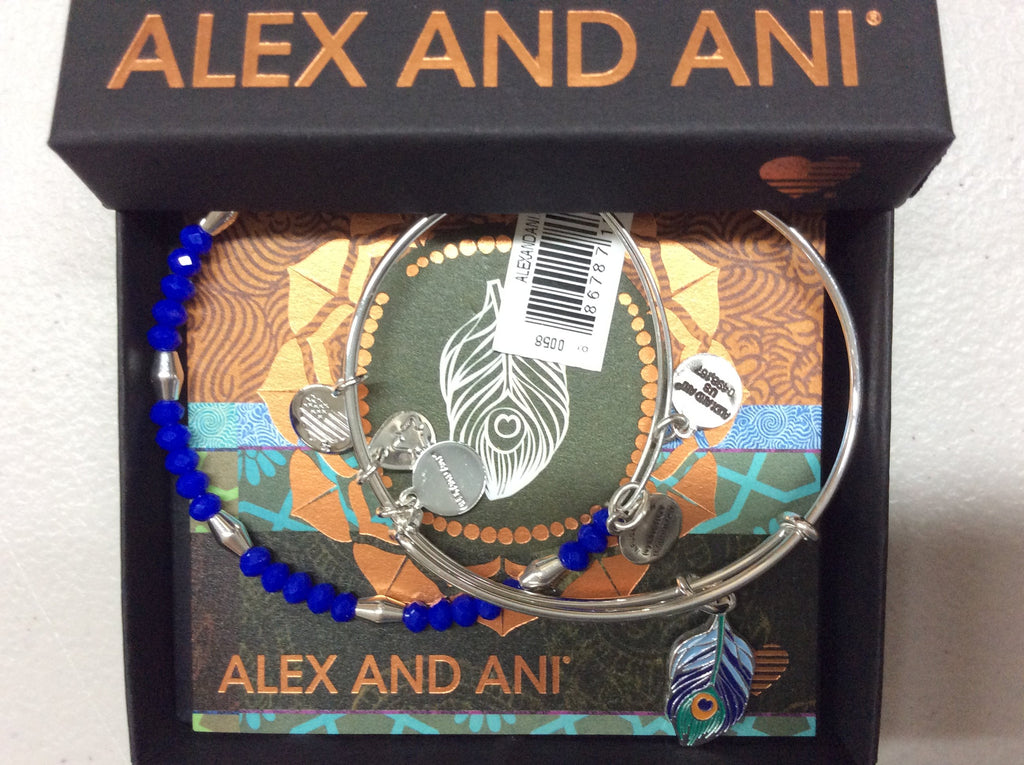 Alex and Ani Womens Color Infusion Peacock Set of 2