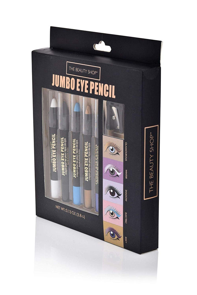 Forever Beauty Eyeliner Eyeshadow Jumbo Pencil Makeup 5-Pack Premium Quality With Sharpener