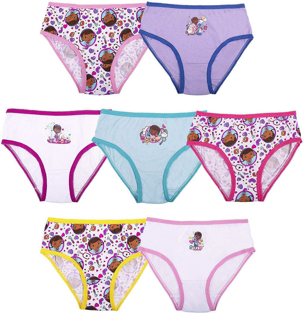 Disney Junior Doc Mcstuffins 7-Pack Girls Panties Underwear 100% Cotton Comfortable