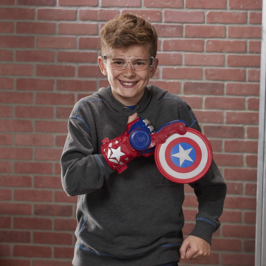 Avengers NERF Power Moves Marvel Captain America Shield Sling NERF Disc-Launching Toy for Kids Roleplay, Toys for Kids Ages 5 and Up