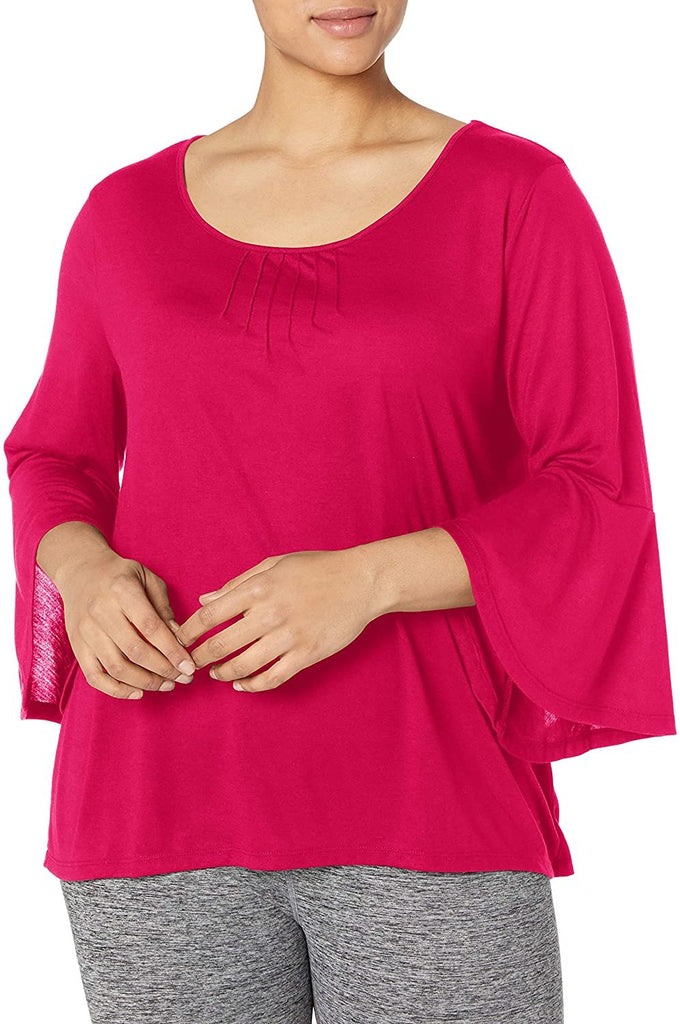 JUST MY SIZE Women's Plus Size Pintuck Top