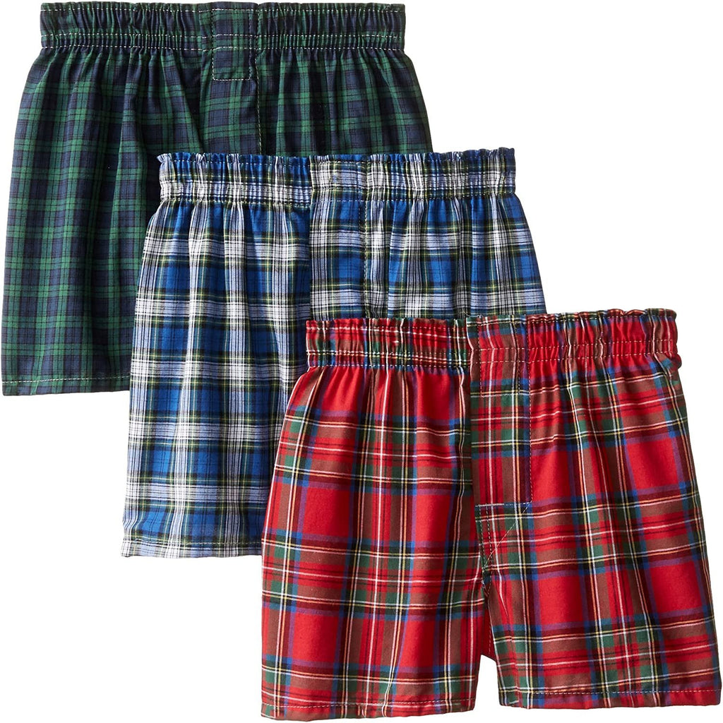 Hanes Boys' 3-Pack Classics Tartan Boxers