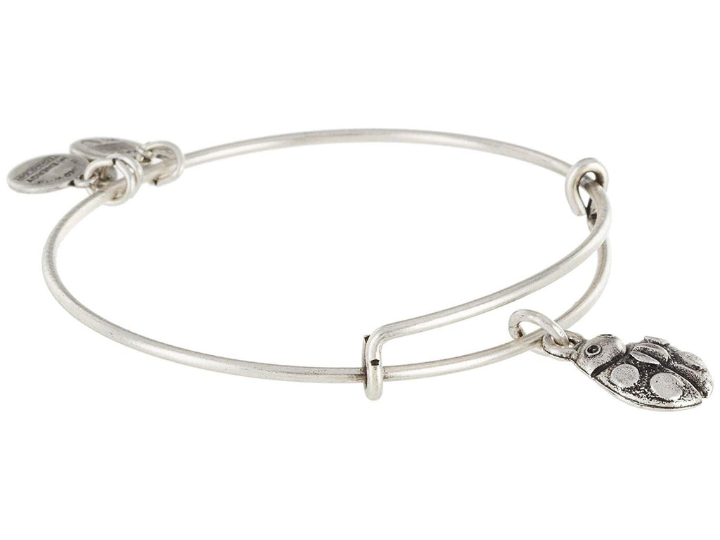 Alex and Ani Women's Ladybug Charm Bangle Rafaelian Silver Finish