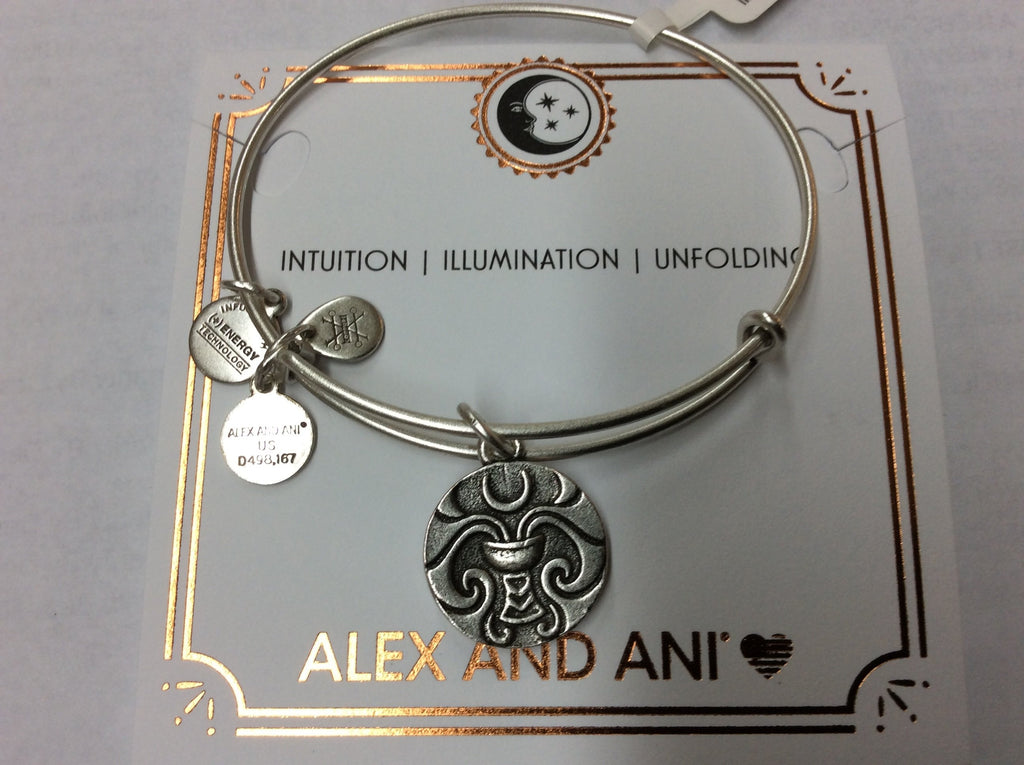 Alex and Ani Women's Moon Tarot Charm Bangle Bracelet, Rafaelian Silver