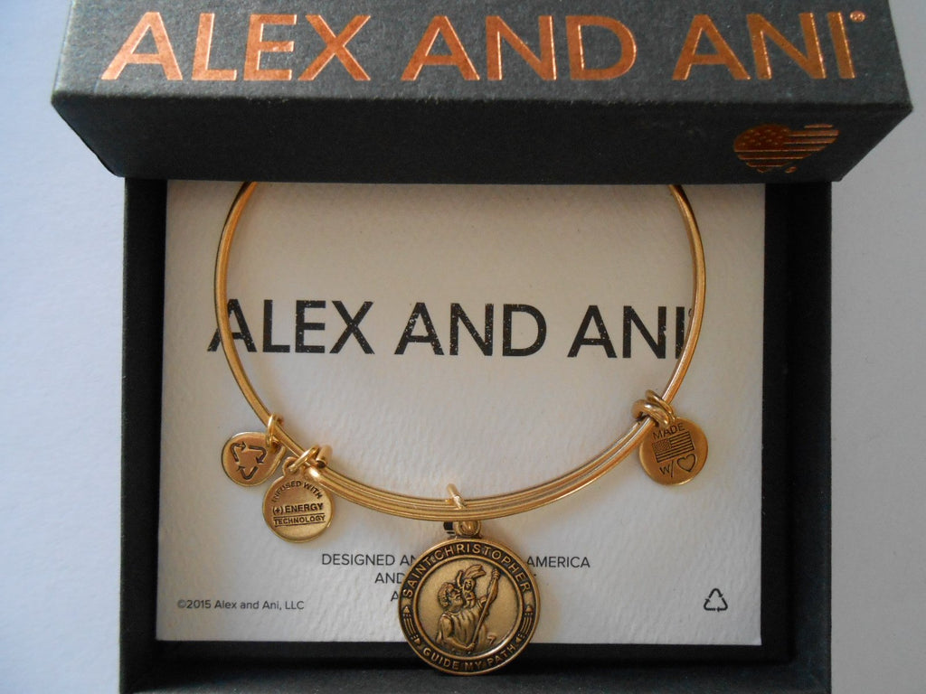 Alex and Ani Bangle Bar St. Christopher Expandable Bracelet