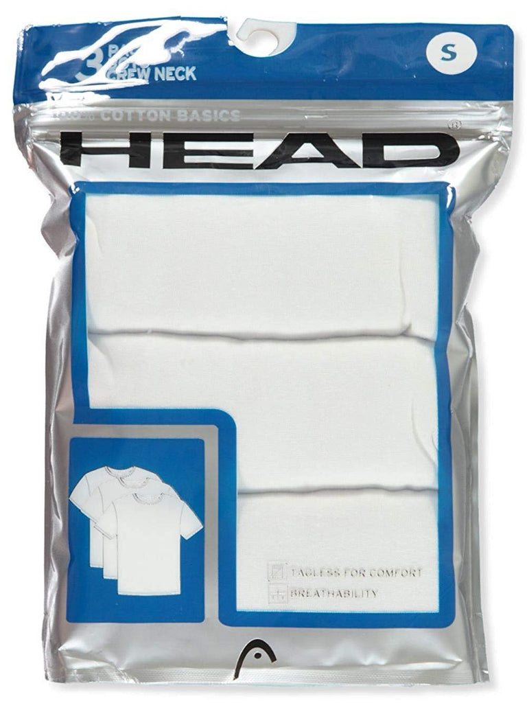 HEAD Boys White Crew Neck Tee 6-Pack - Sizes S-XL