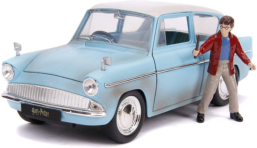 Jada Toys 1:24 Harry Potter and 1959 Ford Anglia Die-Cast Vehicle, Rusty Blue