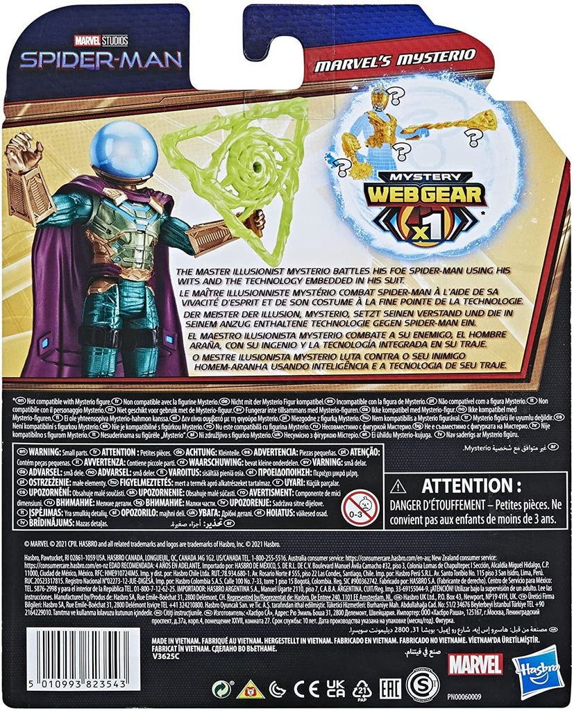 Spider-Man Marvel 6-Inch Mystery Web Gear Marvel's Mysterio Action Figure, Includes Mystery Web Gear Armor Accessory and Character Accessory, Ages 4 and Up