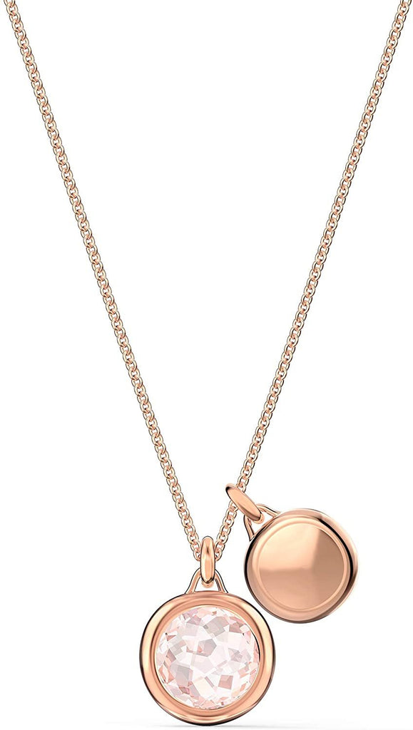 SWAROVSKI Women's Tahlia Rose-Gold Tone Finish Necklace and Earrings Pink Crystal Jewelry Collection