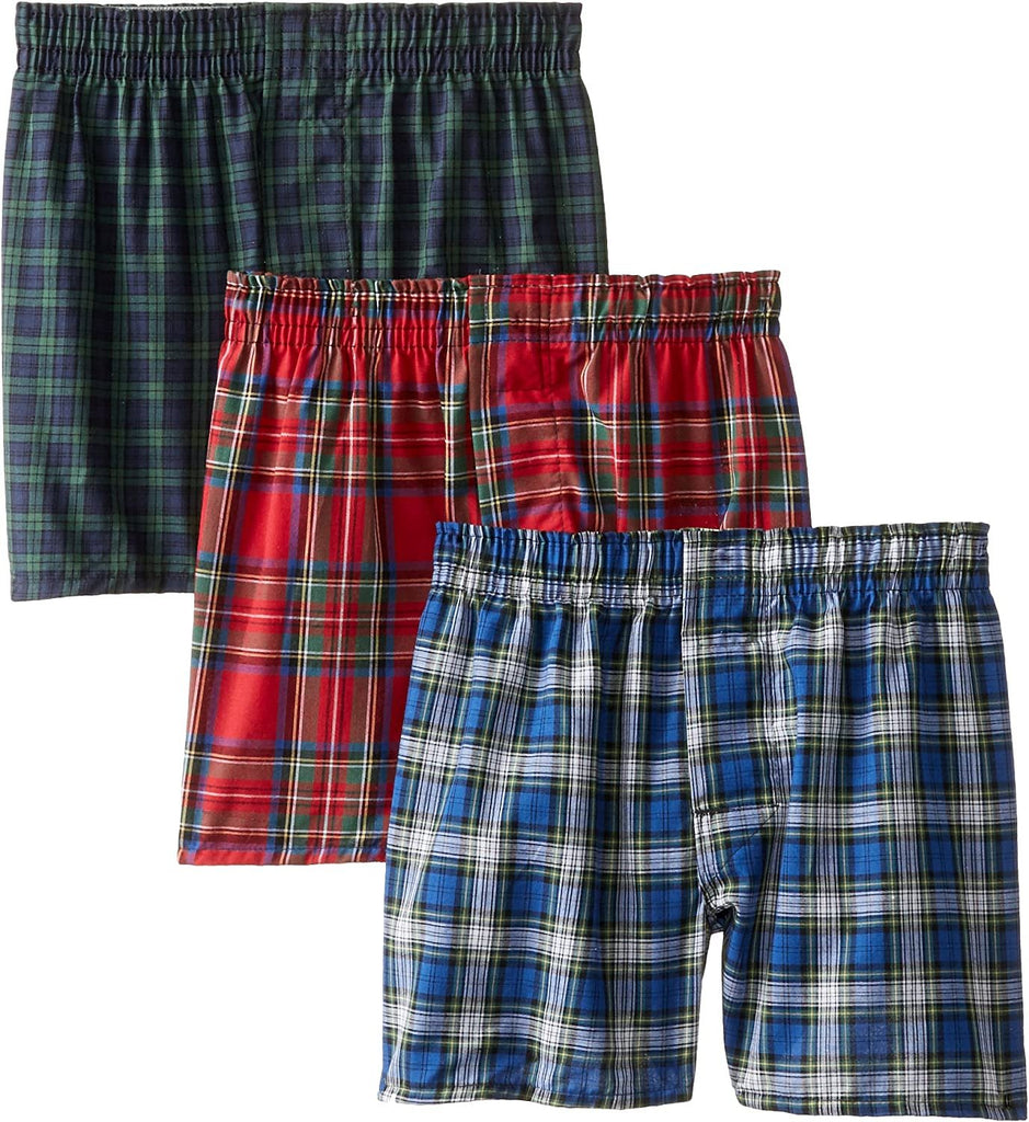 Hanes Boys' 3-Pack Classics Tartan Boxers