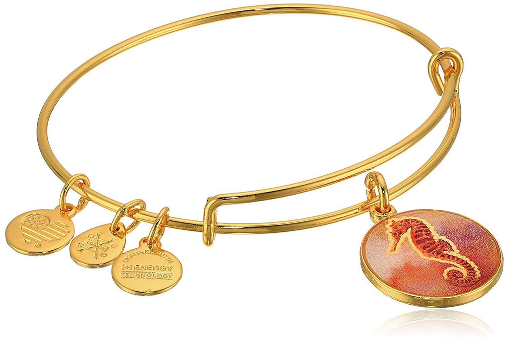 Alex and Ani Art Infusion Seahorse Expandable Gold-Tone Bangle Bracelet