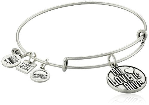 Alex and Ani Women's Charity by Design My Love is Alive Charm Bangle Rafaelian Silver Finish Bracelet