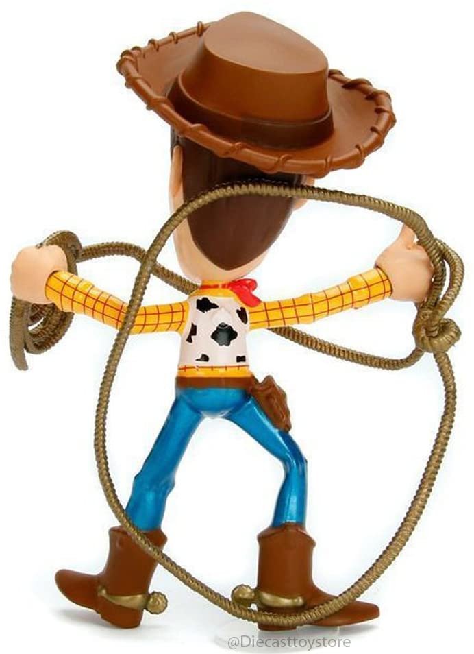 Jada Toys Metals 98346 Disney Pixar Toy Story Woody with Lasso Die Cast Collectible Toy Figure, 4", Yellow