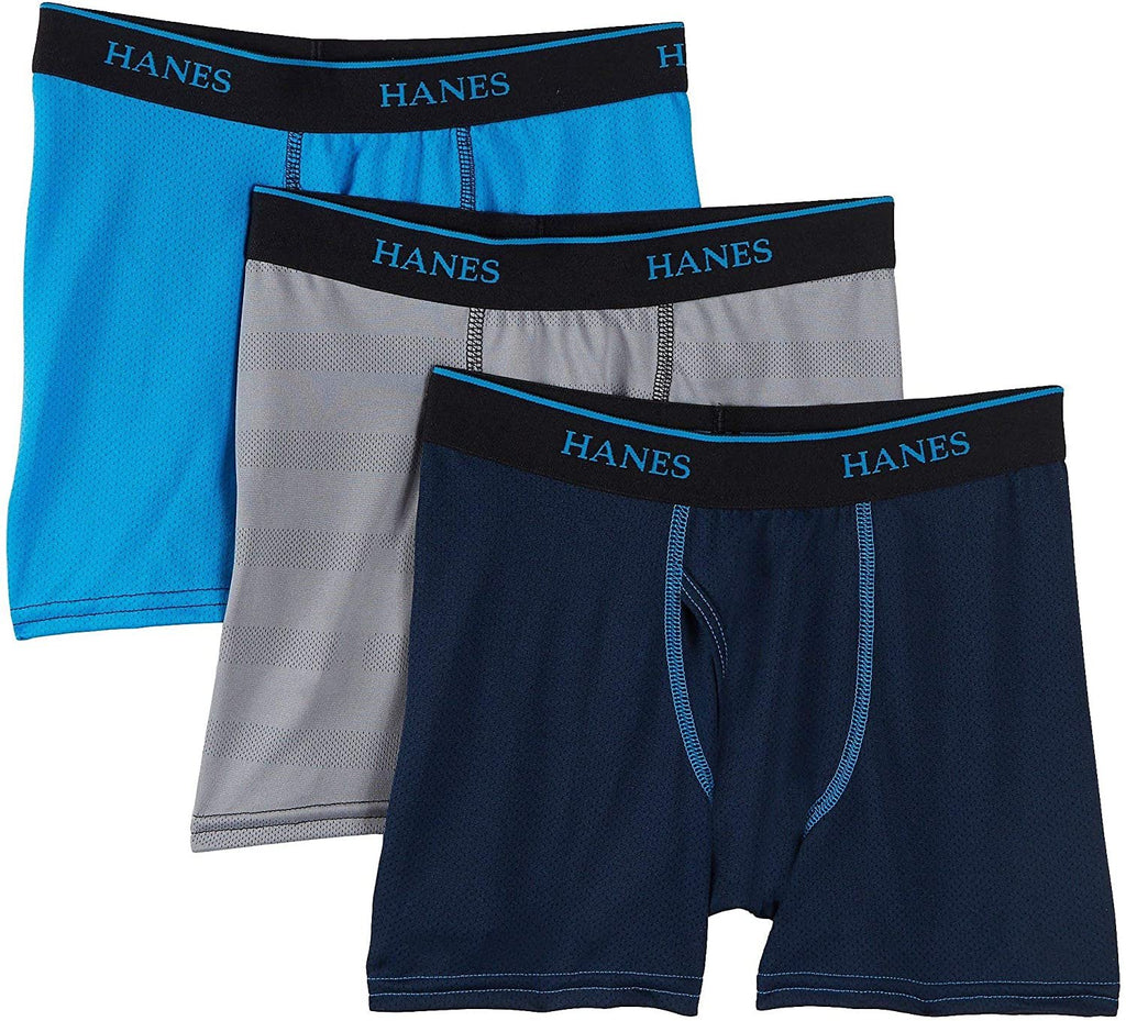 Hanes Boys 3-pk. X-Temp Mesh Boxer Briefs Large (14-16) Blue Multi