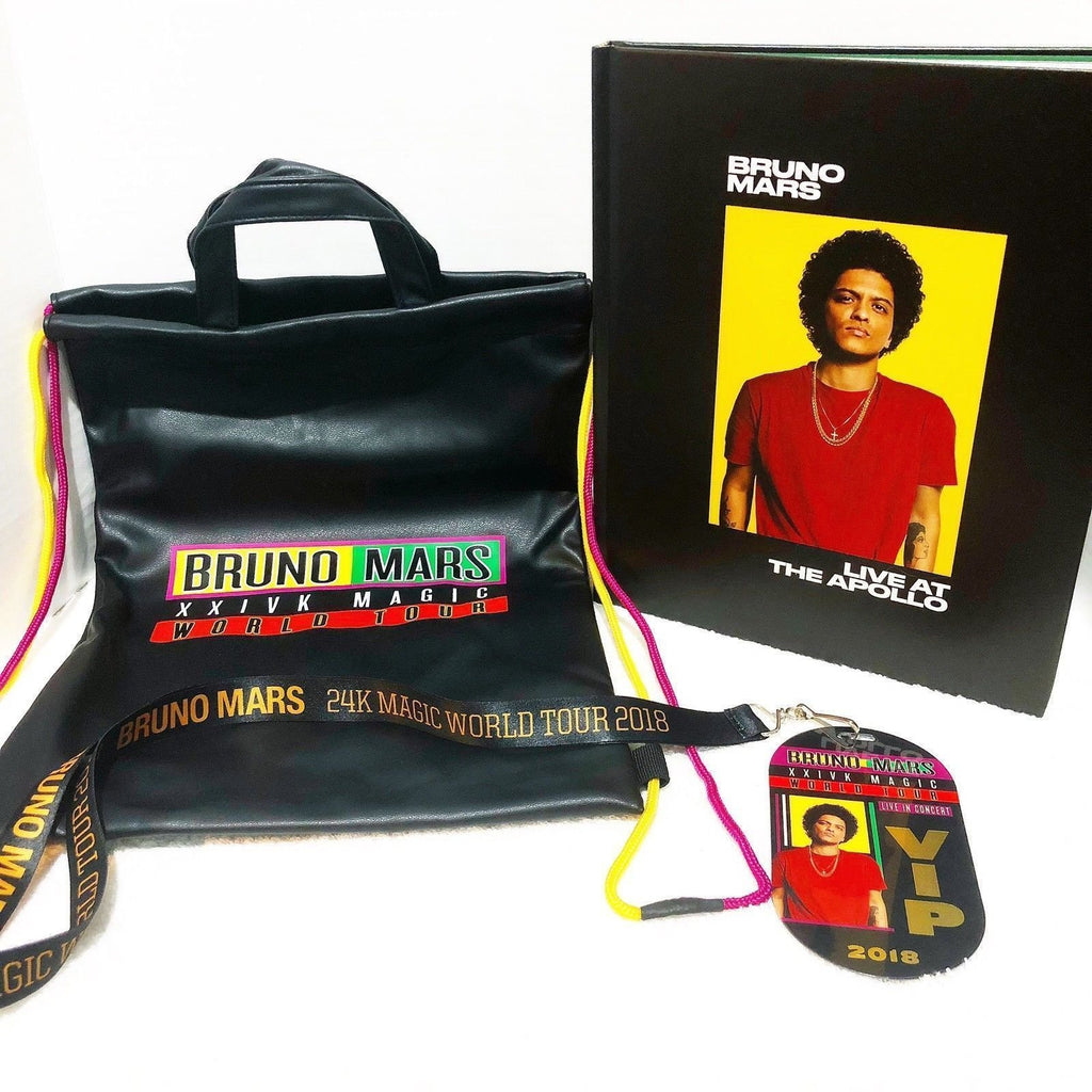 BRUNO MARS 24K Magic Tour VIP Package Gift Set Tote Bag VIP Lanyard, Apollo Book