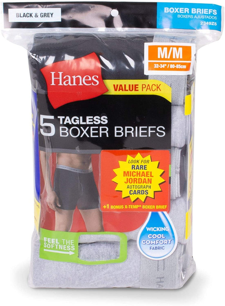 Hanes Mens Jordan Collector Boxer Brief with Comfort Flex 6-Pack (2349E6)