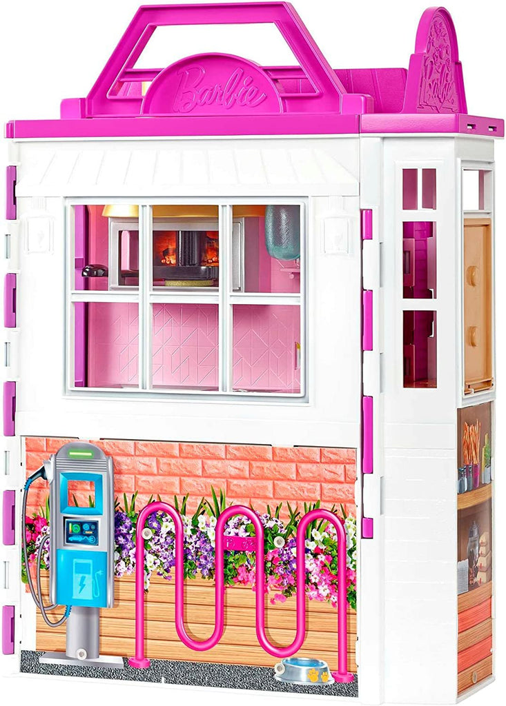 Barbie Cook ‘n Grill Restaurant Playset Doll, 30+ Pieces & 6 Play Areas Including Kitchen, Pizza Oven, Grill & Dining Booth, Gift for 3 to 7 Year Olds