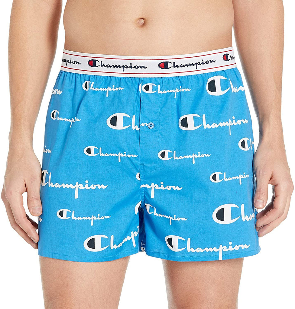 Champion Men's Script Print Stretch Woven Boxer