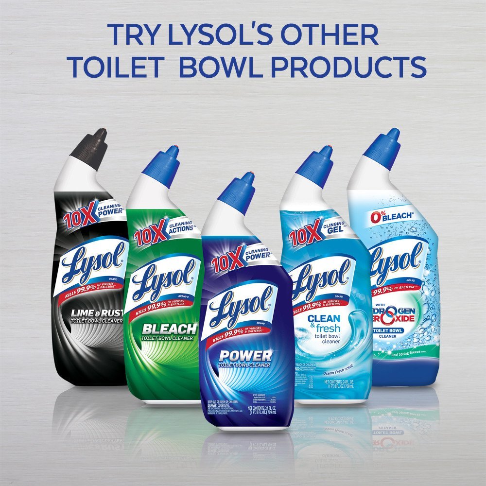 Lysol Power Toilet Bowl Cleaner, 24oz, 10X Cleaning Power