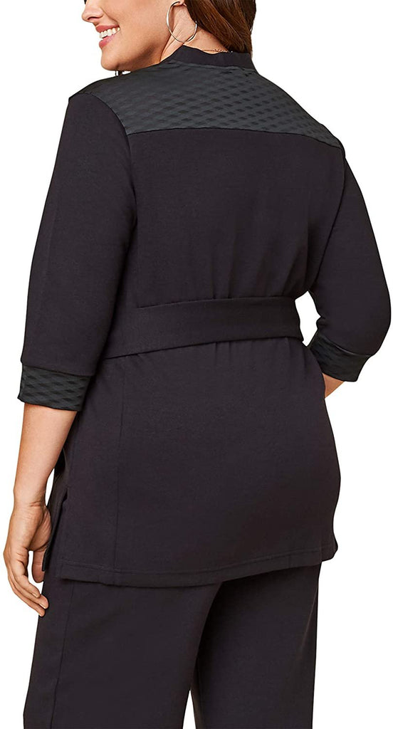 Seek No Further by Fruit of the Loom Women's Plus Size Â¾ Sleeve Stretch Tie Jacket