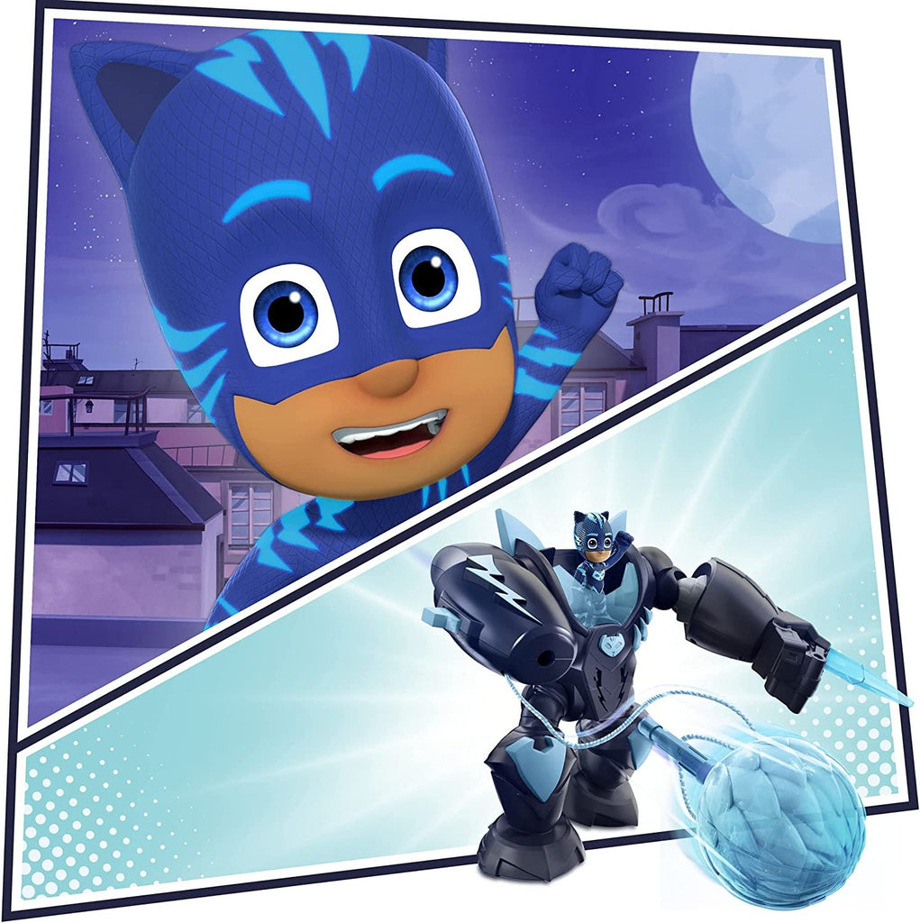 PJ Masks Robo-Catboy Preschool Toy with Lights and Sounds for Kids Ages 3 and Up, Catboy Robot Suit with Catboy Action Figure