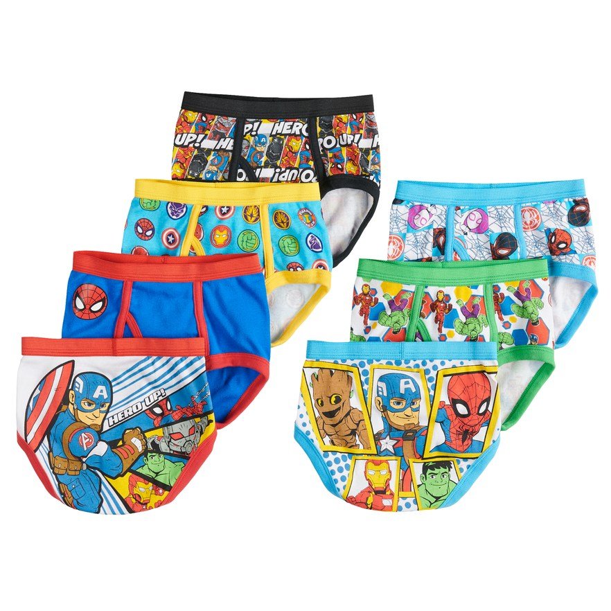 Marvel Toddler Boys' 7-Pack Superhero Adventures Brief Underwear, Super Hero/Multi, 2/3T