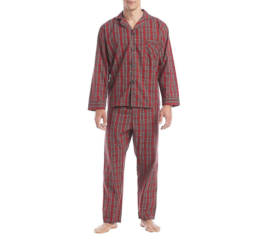 Hanes Men's Woven Plain-Weave Pajama Set