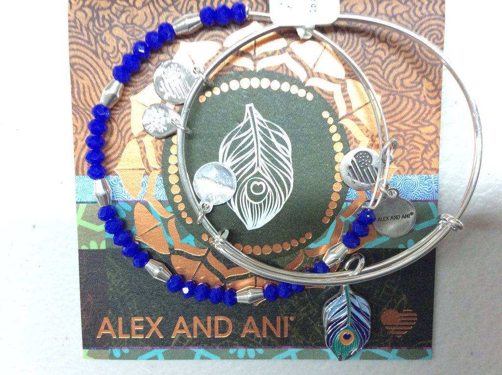 Alex and Ani Womens Color Infusion Peacock Set of 2