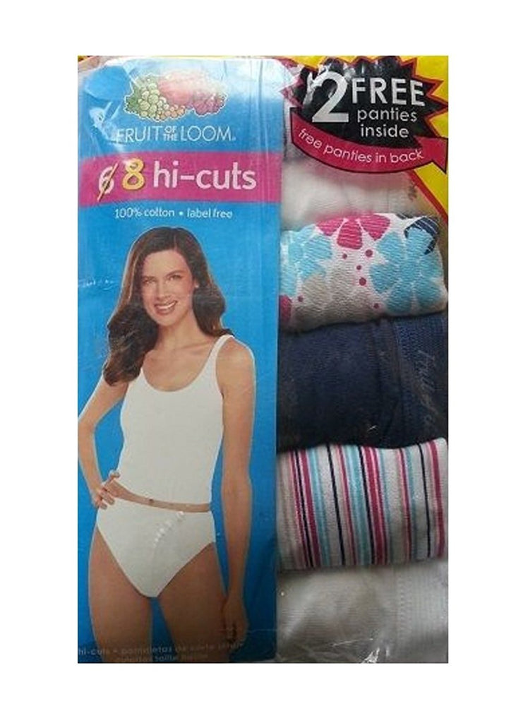 Fruit of the loom 100% Cotton Hi-cuts 8 pack (Size 6 (38" - 39"))