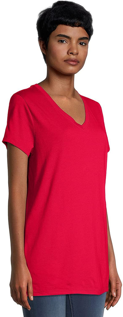 Hanes Women's Short Sleeve Flowy V-Neck T-Shirt