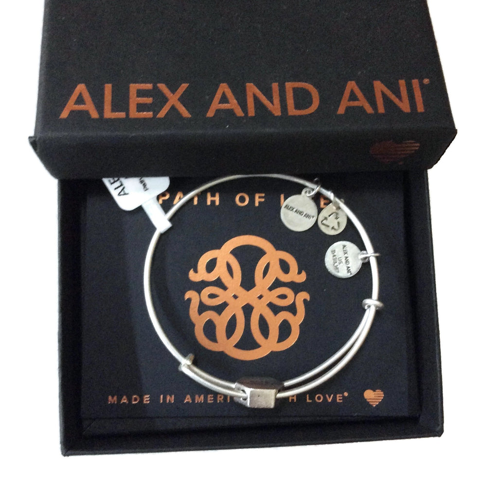 Alex and Ani Women's Path of Life Symbol Bead Charm Bangle, Rafaelian Silver