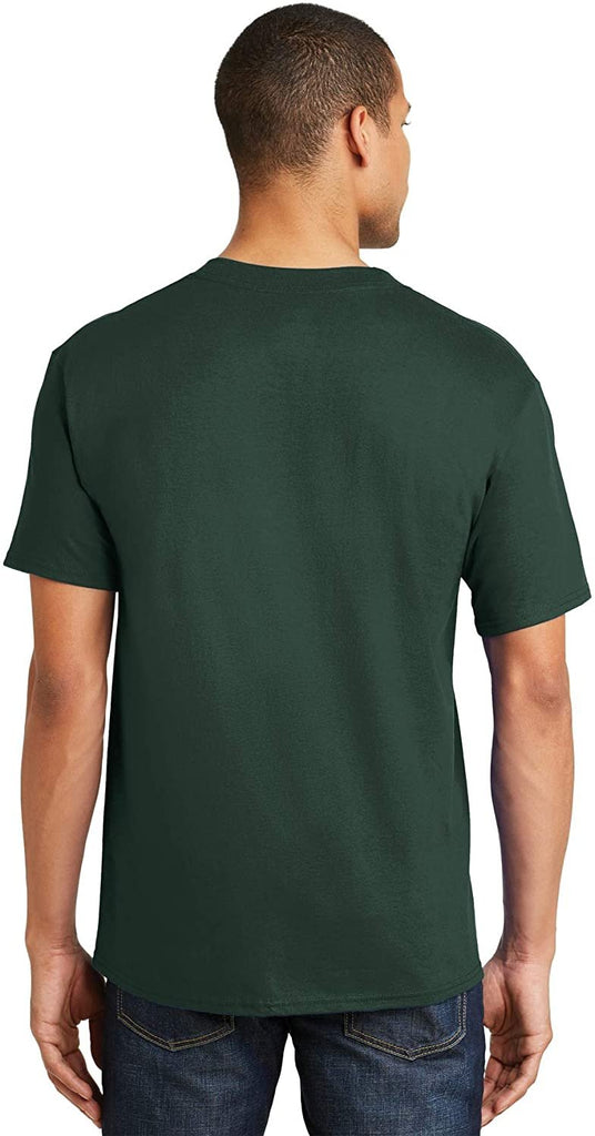 Hanes Men's Short Sleeve Beefy-T (Pack of 2), Deep Forest, Large