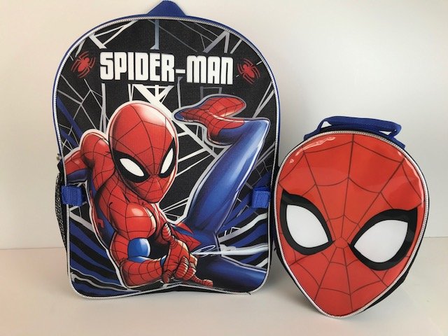 Spiderman Backpack and Lunch Kit Set - Perfect for School, Camping, Vacation, and More